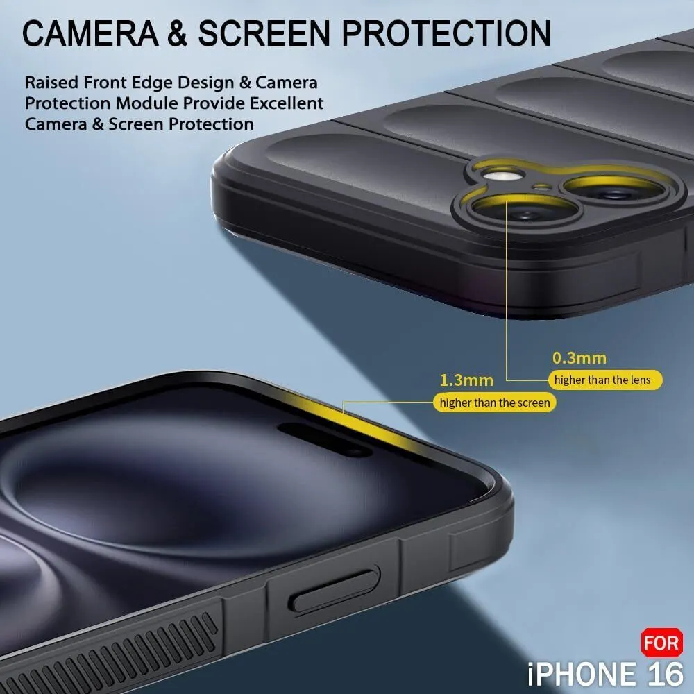 Micvir Back Cover for Apple iPhone 16 (Black, 3D Case, Silicon, Pack of: 1) — image 3 of 5