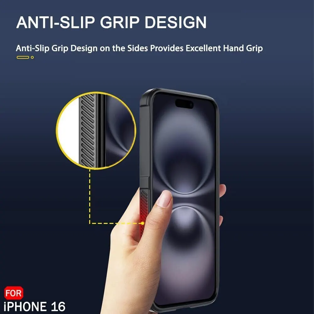 Micvir Back Cover for Apple iPhone 16 (Black, 3D Case, Silicon, Pack of: 1) — image 4 of 5