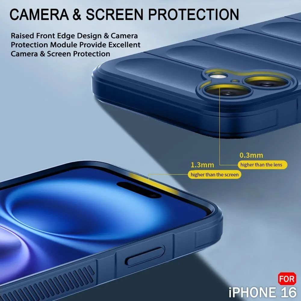 Micvir Back Cover for Apple iPhone 16 (Blue, 3D Case, Silicon, Pack of: 1) — image 2 of 5