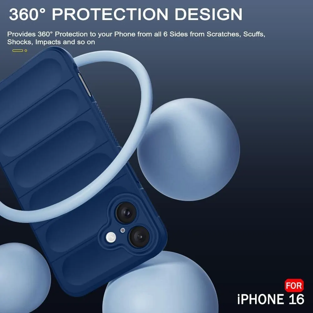 Micvir Back Cover for Apple iPhone 16 (Blue, 3D Case, Silicon, Pack of: 1) — image 3 of 5