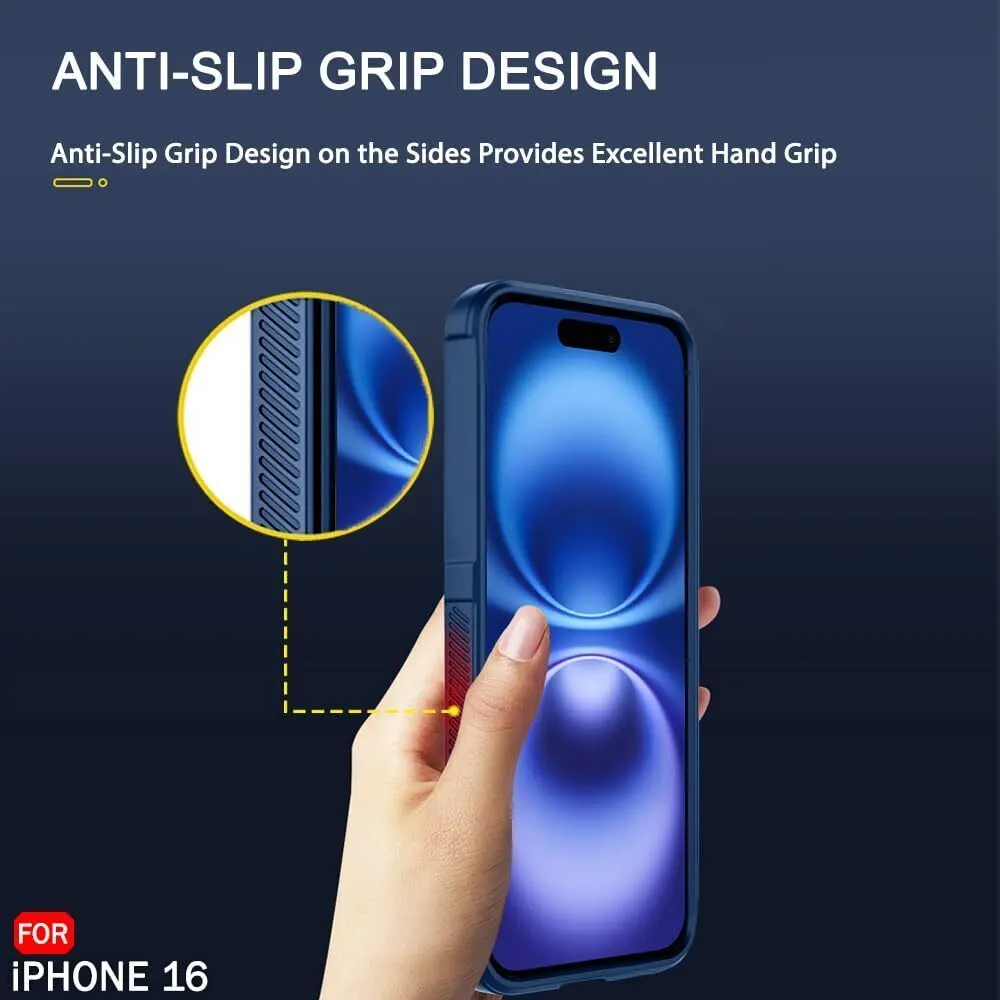 Micvir Back Cover for Apple iPhone 16 (Blue, 3D Case, Silicon, Pack of: 1) — image 4 of 5
