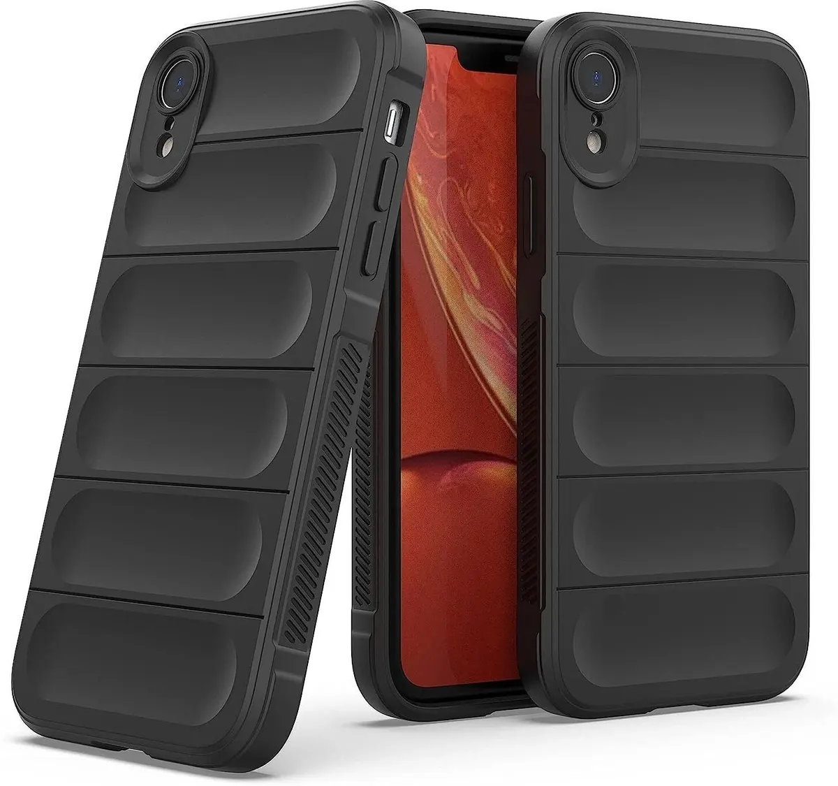 Micvir Back Cover for Apple iPhone XR (Black, 3D Case, Silicon, Pack of: 1)