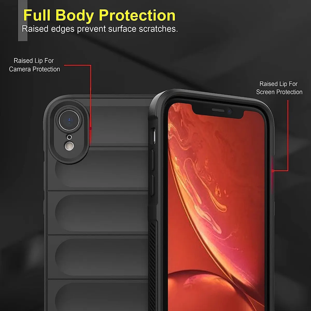 Micvir Back Cover for Apple iPhone XR (Black, 3D Case, Silicon, Pack of: 1) — image 2 of 5