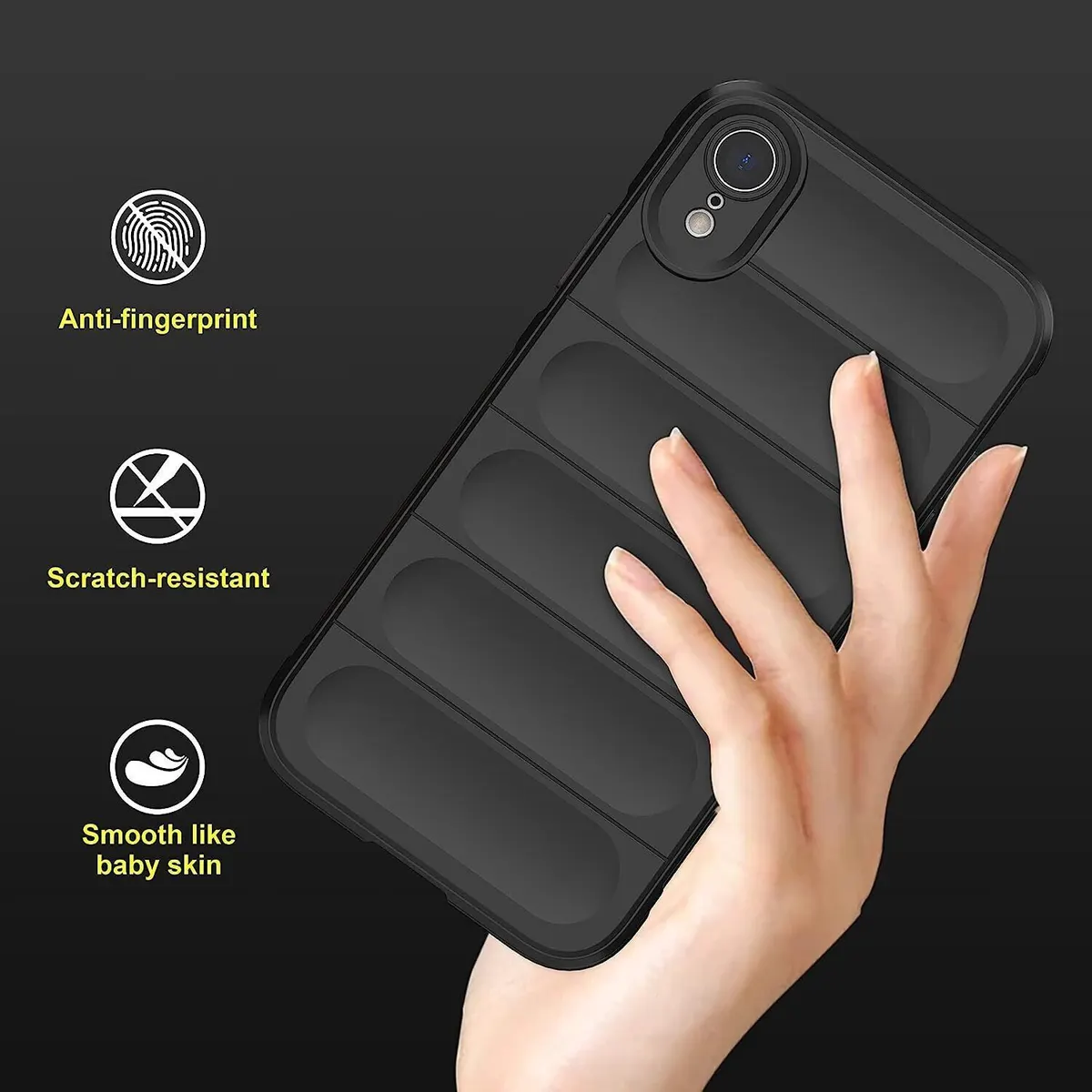 Micvir Back Cover for Apple iPhone XR (Black, 3D Case, Silicon, Pack of: 1) — image 3 of 5