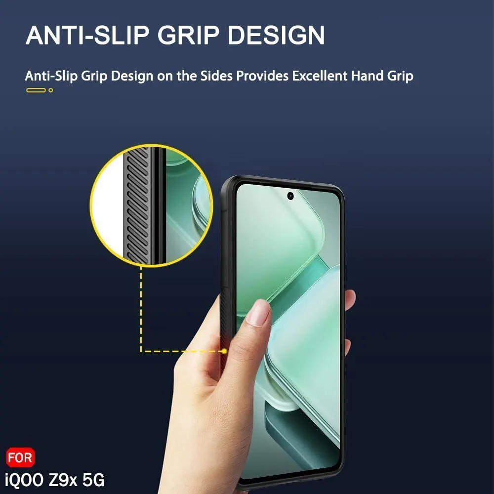Micvir Back Cover for iQOO Z9X 5G (Black, 3D Case, Silicon, Pack of: 1) — image 4 of 5