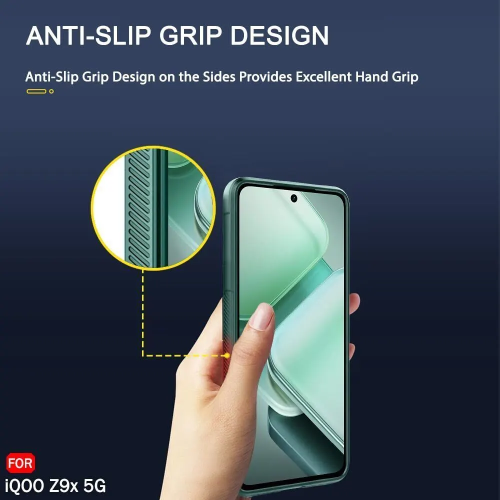 Micvir Back Cover for iQOO Z9X 5G (Green, 3D Case, Silicon, Pack of: 1) — image 4 of 5