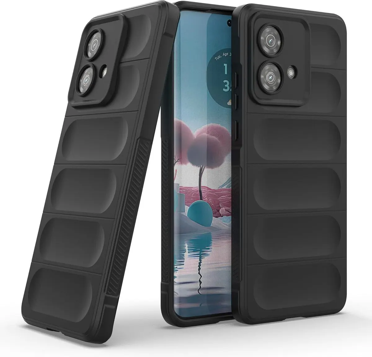 Micvir Back Cover for MOTOROLA Edge 40 Neo (Black, 3D Case, Silicon, Pack of: 1)