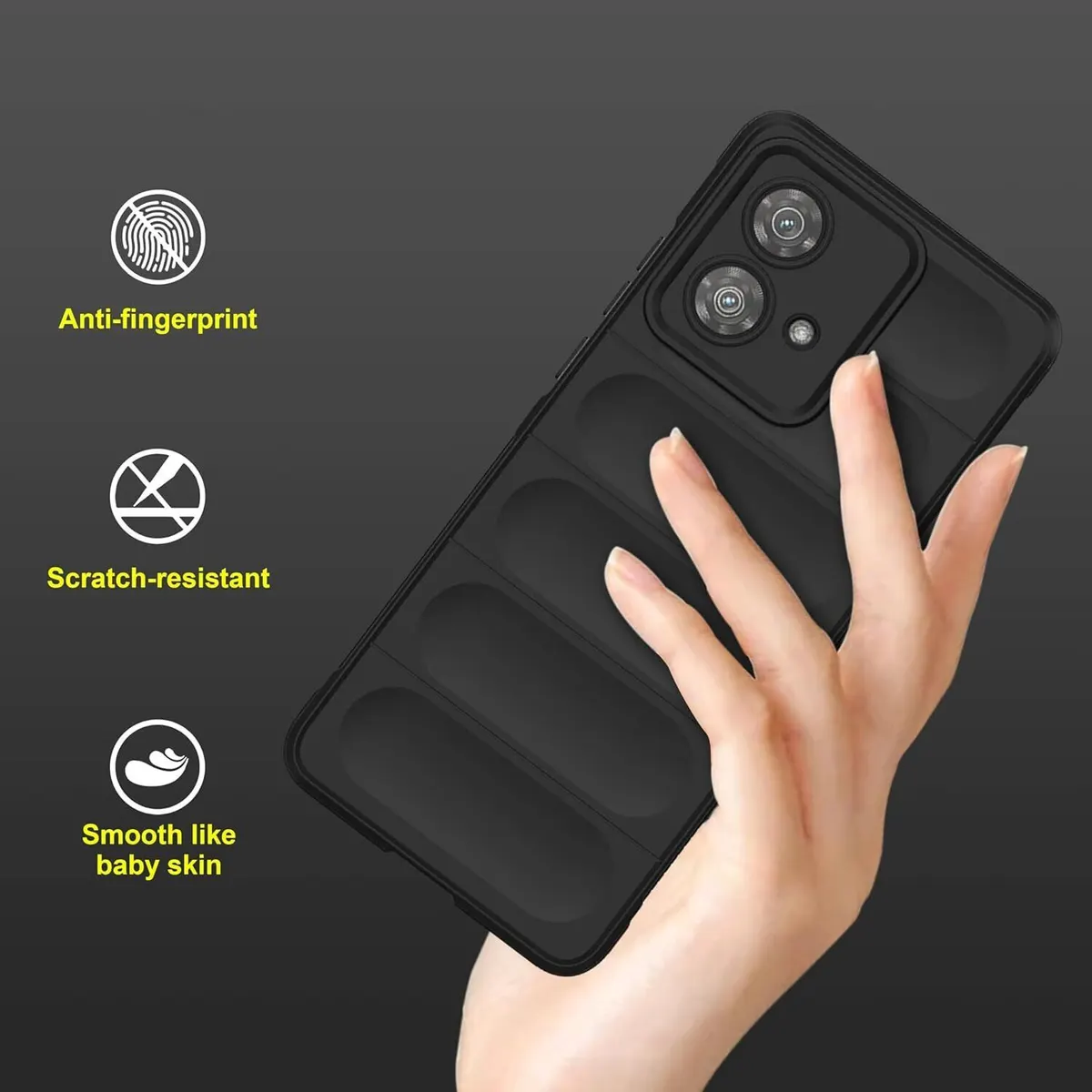 Micvir Back Cover for MOTOROLA Edge 40 Neo (Black, 3D Case, Silicon, Pack of: 1) — image 4 of 5