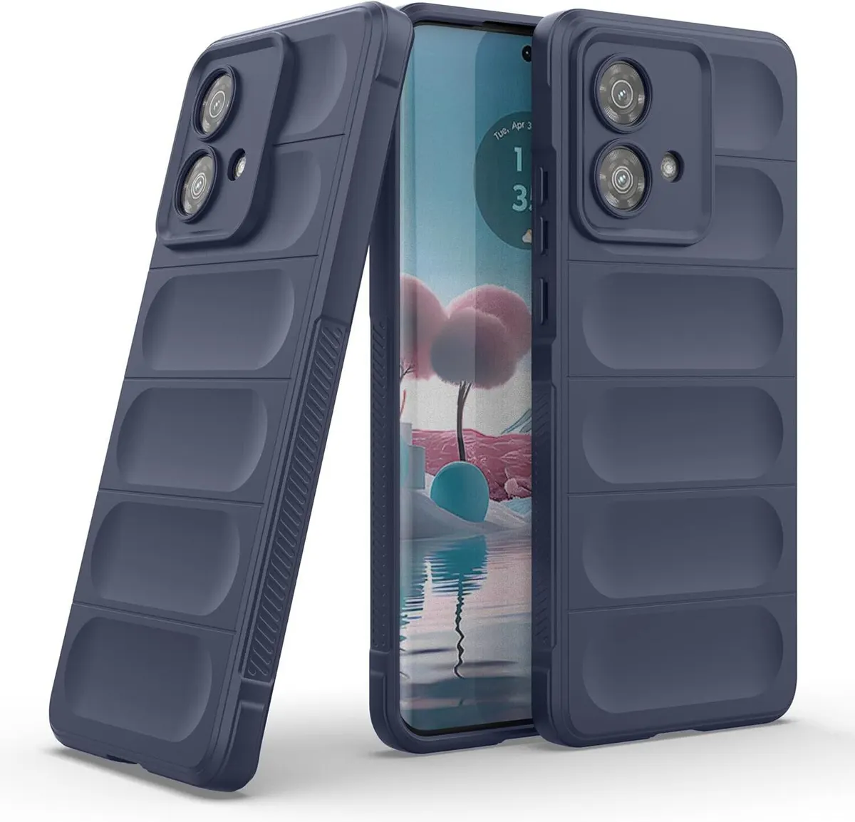 Micvir Back Cover for MOTOROLA Edge 40 Neo (Blue, 3D Case, Silicon, Pack of: 1)