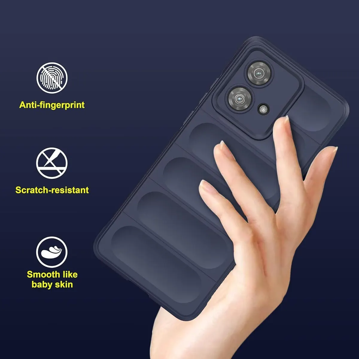 Micvir Back Cover for MOTOROLA Edge 40 Neo (Blue, 3D Case, Silicon, Pack of: 1) — image 3 of 5