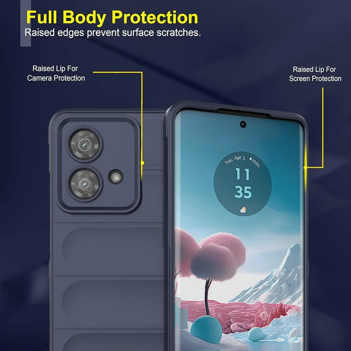 Micvir Back Cover for MOTOROLA Edge 40 Neo (Blue, 3D Case, Silicon, Pack of: 1) — image 4 of 5