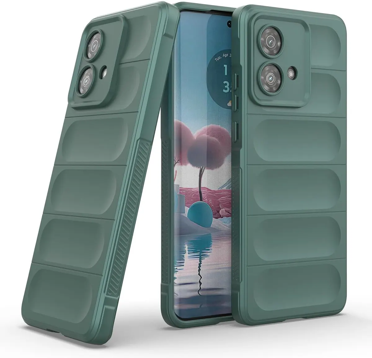 Micvir Back Cover for MOTOROLA Edge 40 Neo (Green, 3D Case, Silicon, Pack of: 1)
