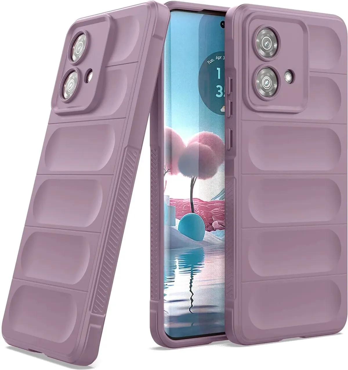 Micvir Back Cover for MOTOROLA Edge 40 Neo (Purple, 3D Case, Silicon, Pack of: 1)