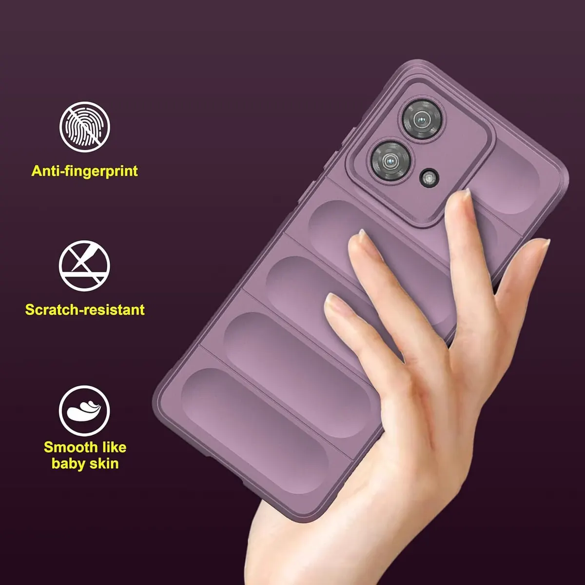 Micvir Back Cover for MOTOROLA Edge 40 Neo (Purple, 3D Case, Silicon, Pack of: 1) — image 3 of 5