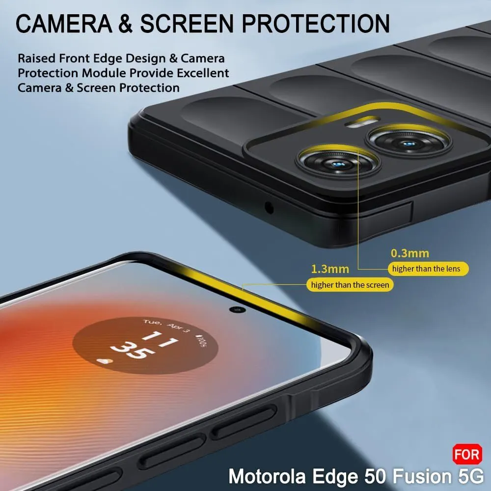 Micvir Back Cover for MOTOROLA Edge 50 Fusion (Black, 3D Case, Silicon, Pack of: 1) — image 2 of 5