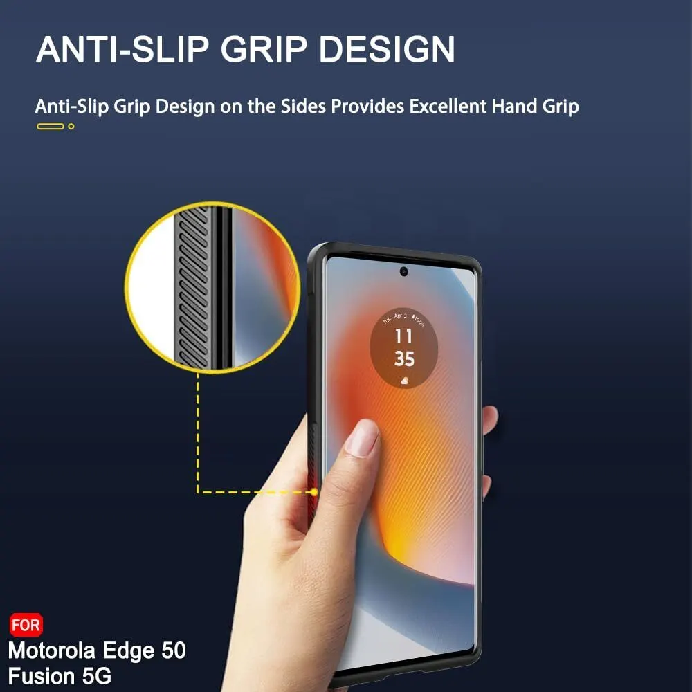 Micvir Back Cover for MOTOROLA Edge 50 Fusion (Black, 3D Case, Silicon, Pack of: 1) — image 5 of 5