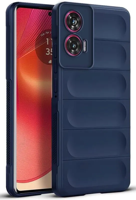 Micvir Back Cover for MOTOROLA Edge 50 Fusion (Blue, 3D Case, Silicon, Pack of: 1)
