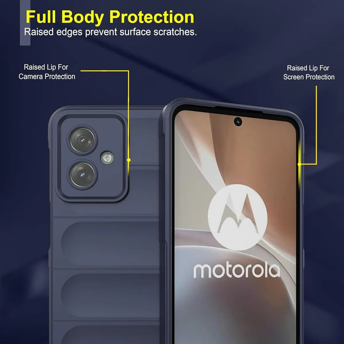 Micvir Back Cover for Motorola Moto G54 5G (Blue, 3D Case, Silicon, Pack of: 1) — image 4 of 5