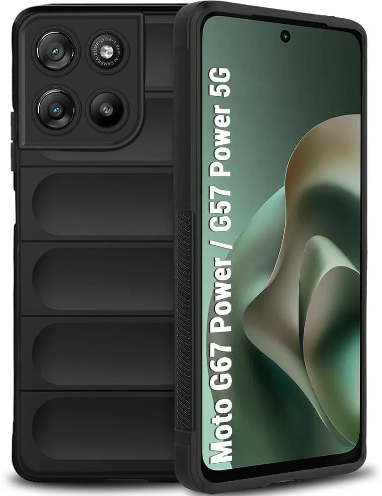 Xolia Back Cover for Motorola Moto G67 Power 5G (Black, 3D Case, Silicon, Pack of: 1)