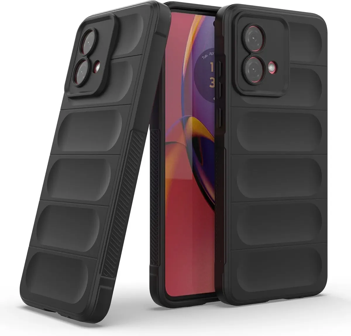 Micvir Back Cover for MOTOROLA G84 5G (Black, 3D Case, Silicon, Pack of: 1)