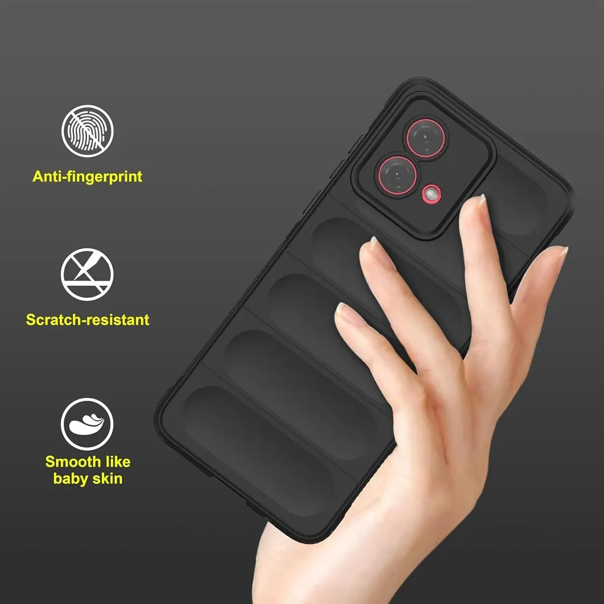 Micvir Back Cover for MOTOROLA G84 5G (Black, 3D Case, Silicon, Pack of: 1) — image 3 of 5