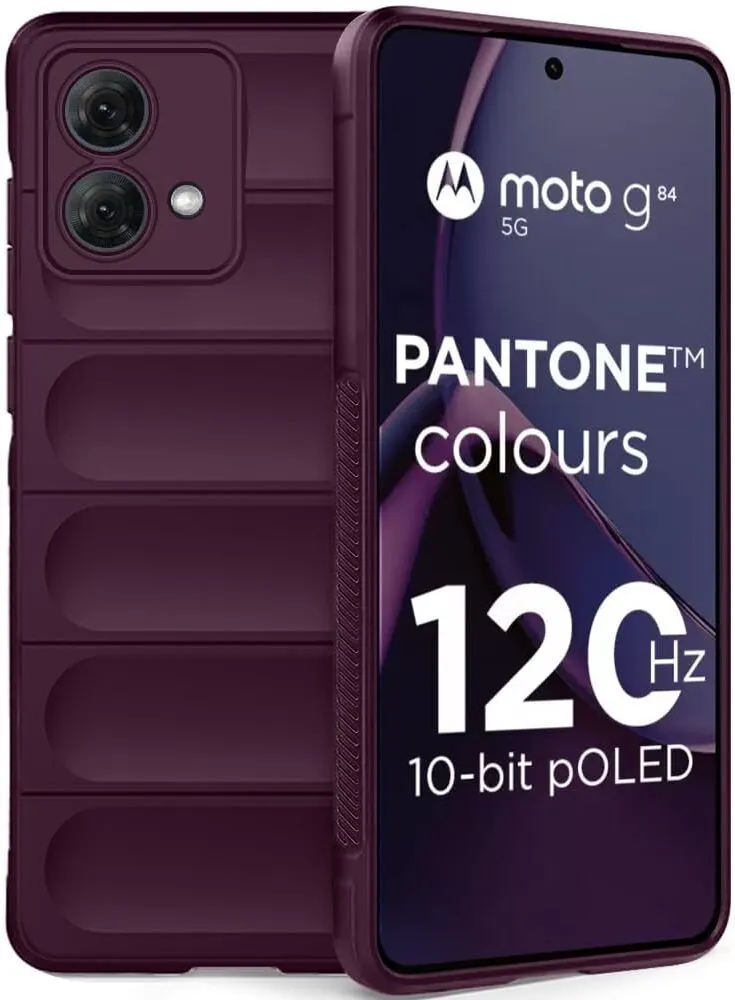Micvir Back Cover for MOTOROLA G84 5G (Maroon, Silicon, Pack of: 1)