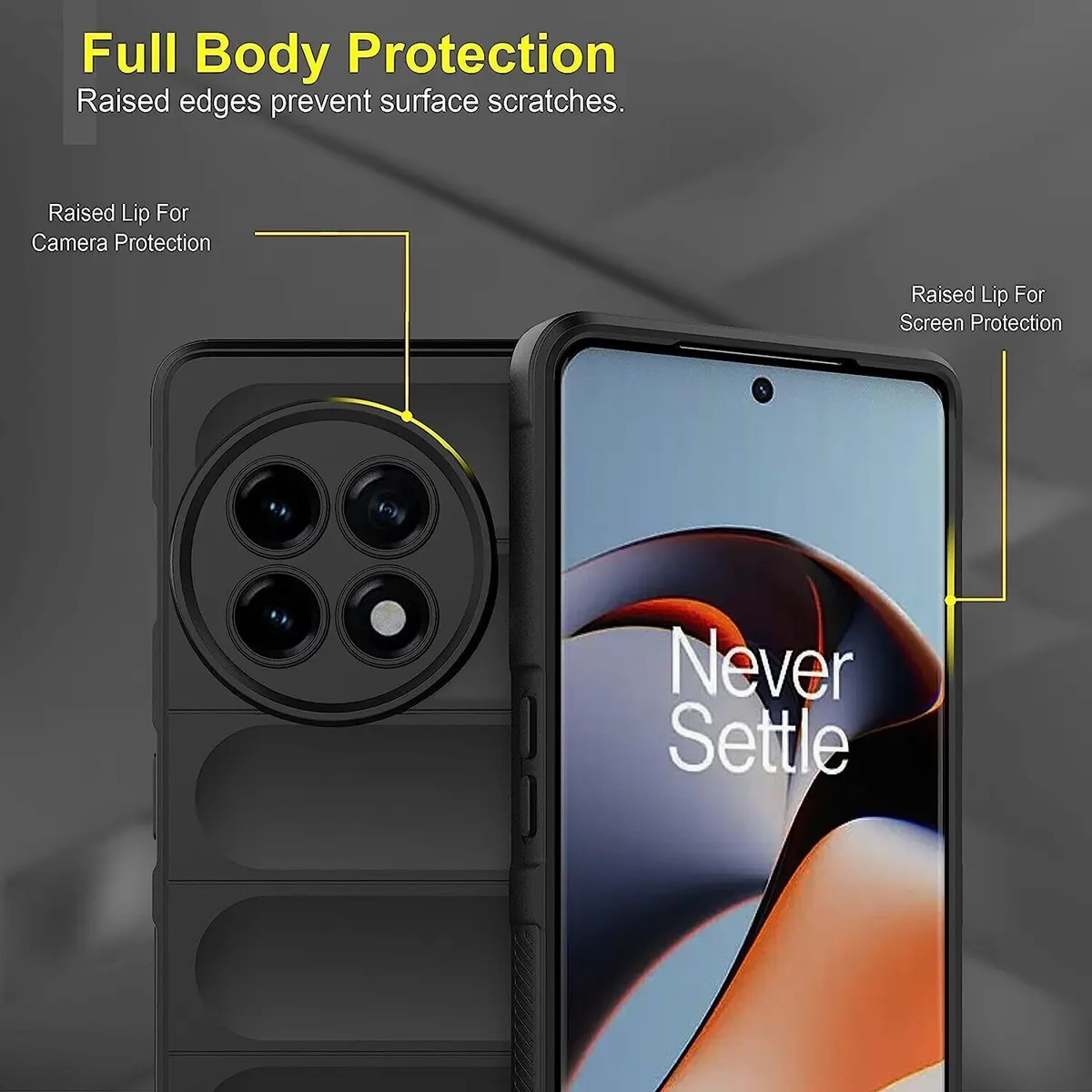 Micvir Back Cover for OnePlus 11R 5G (Black, 3D Case, Silicon, Pack of: 1) — image 2 of 5