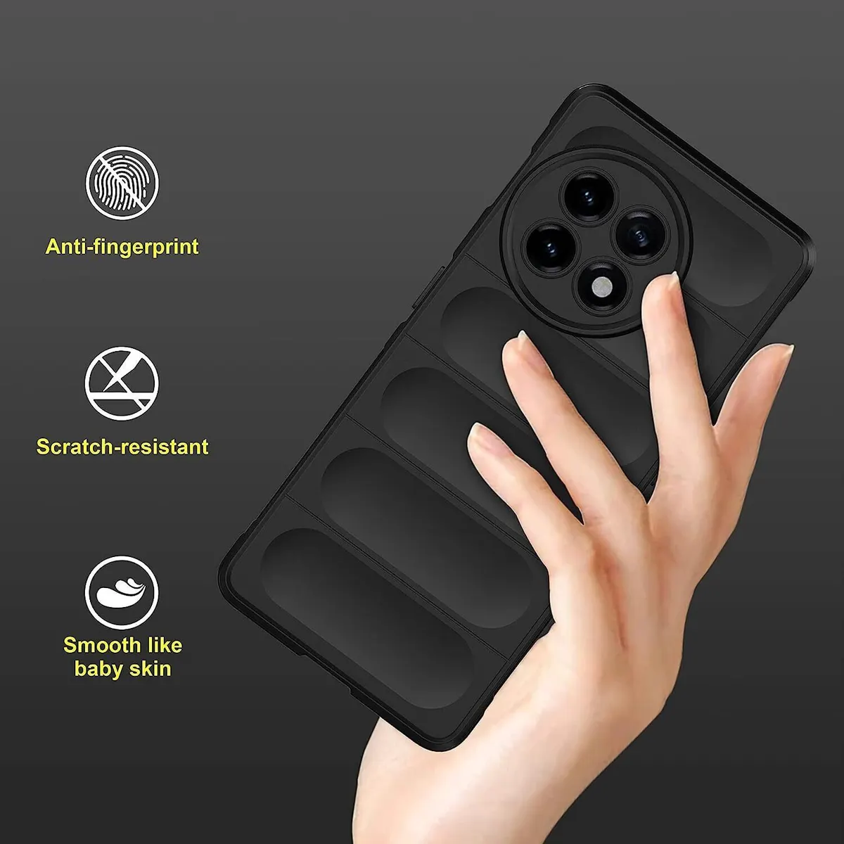 Micvir Back Cover for OnePlus 11R 5G (Black, 3D Case, Silicon, Pack of: 1) — image 3 of 5