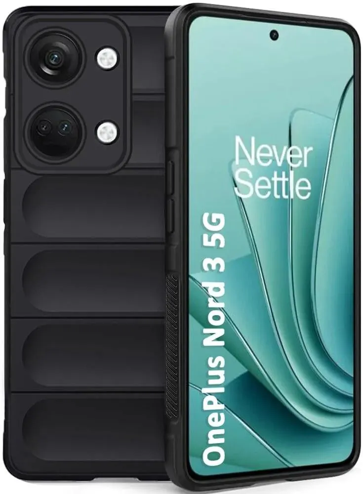 Micvir Back Cover for OnePlus Nord 3 5G (Black, 3D Case, Silicon, Pack of: 1)