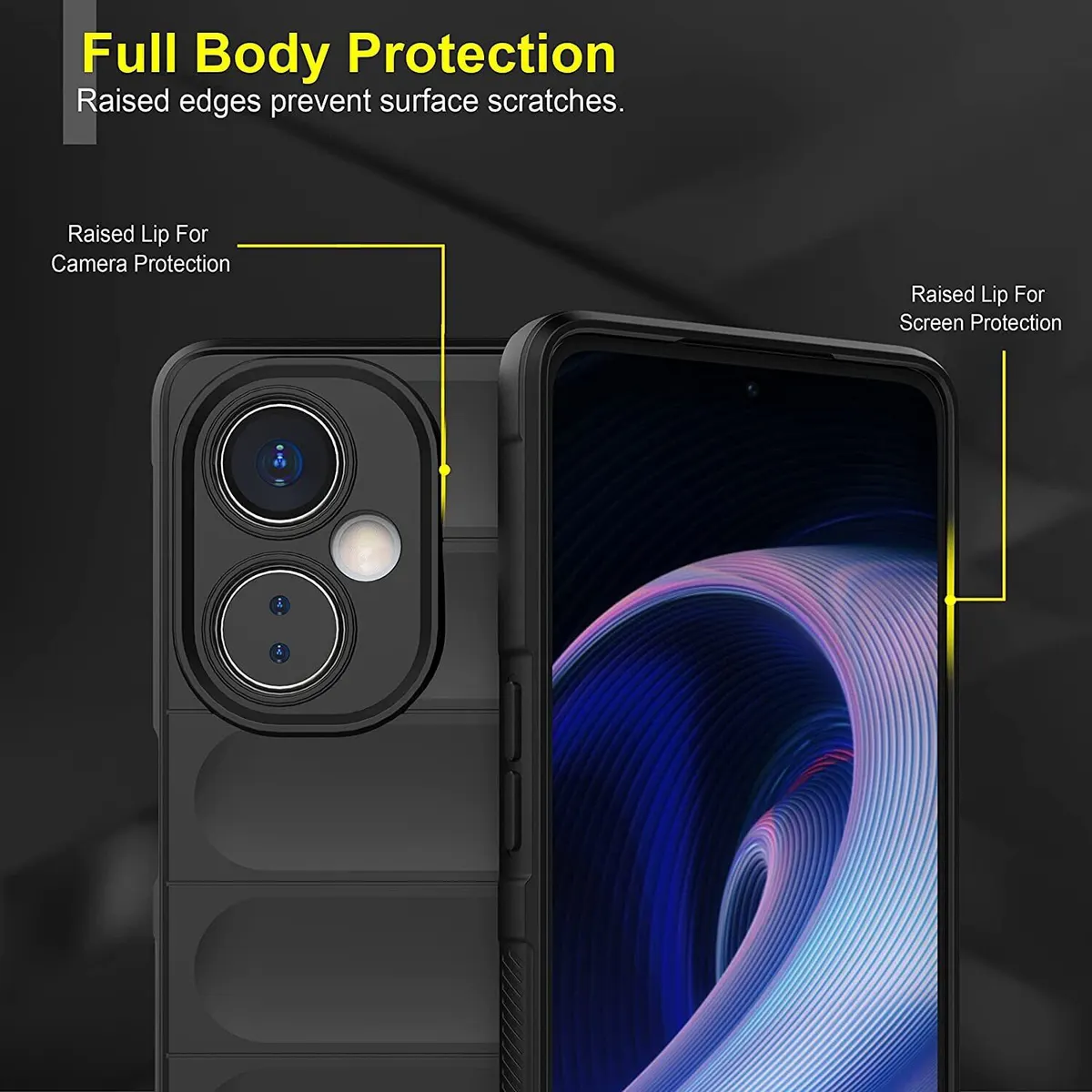 Micvir Back Cover for OnePlus Nord CE 3 Lite 5G (Black, 3D Case, Silicon, Pack of: 1) — image 2 of 5
