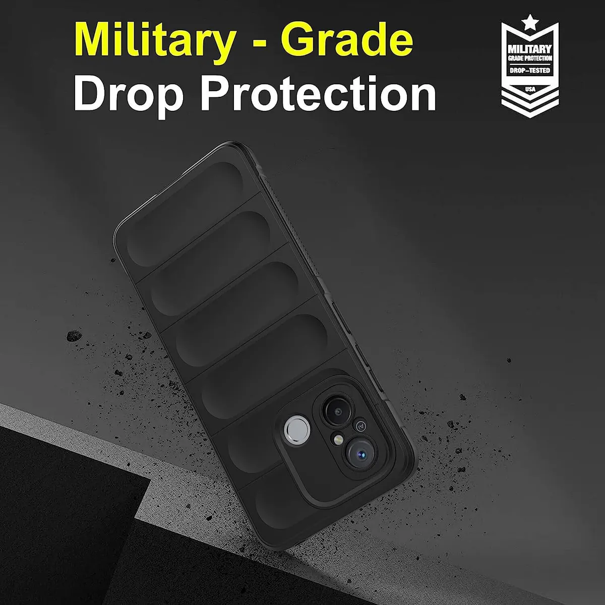 Micvir Back Cover for POCO C55 (Black, 3D Case, Silicon, Pack of: 1) — image 4 of 5