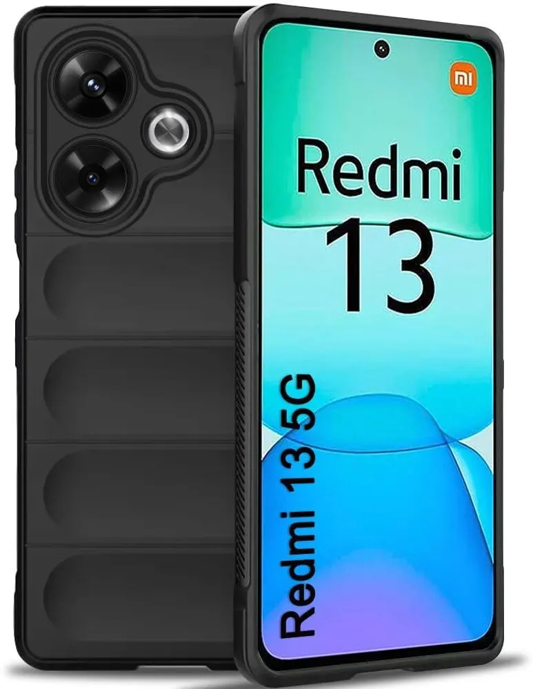 Micvir Back Cover for POCO M6 Plus 5G (Black, 3D Case, Silicon, Pack of: 1)