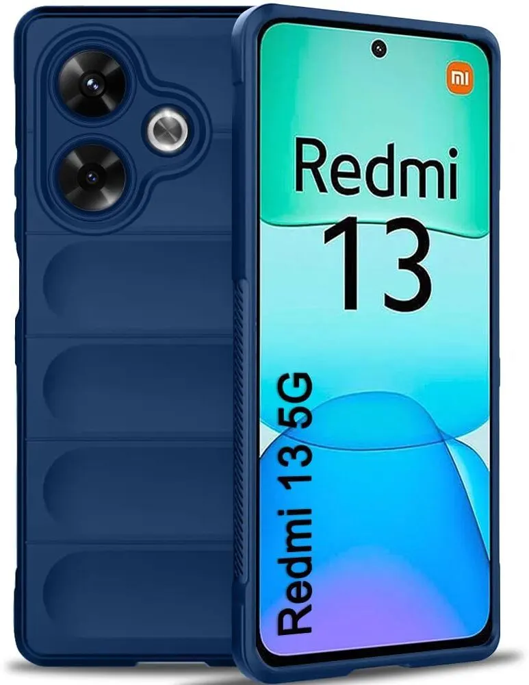 Micvir Back Cover for POCO M6 Plus 5G (Blue, 3D Case, Silicon, Pack of: 1)