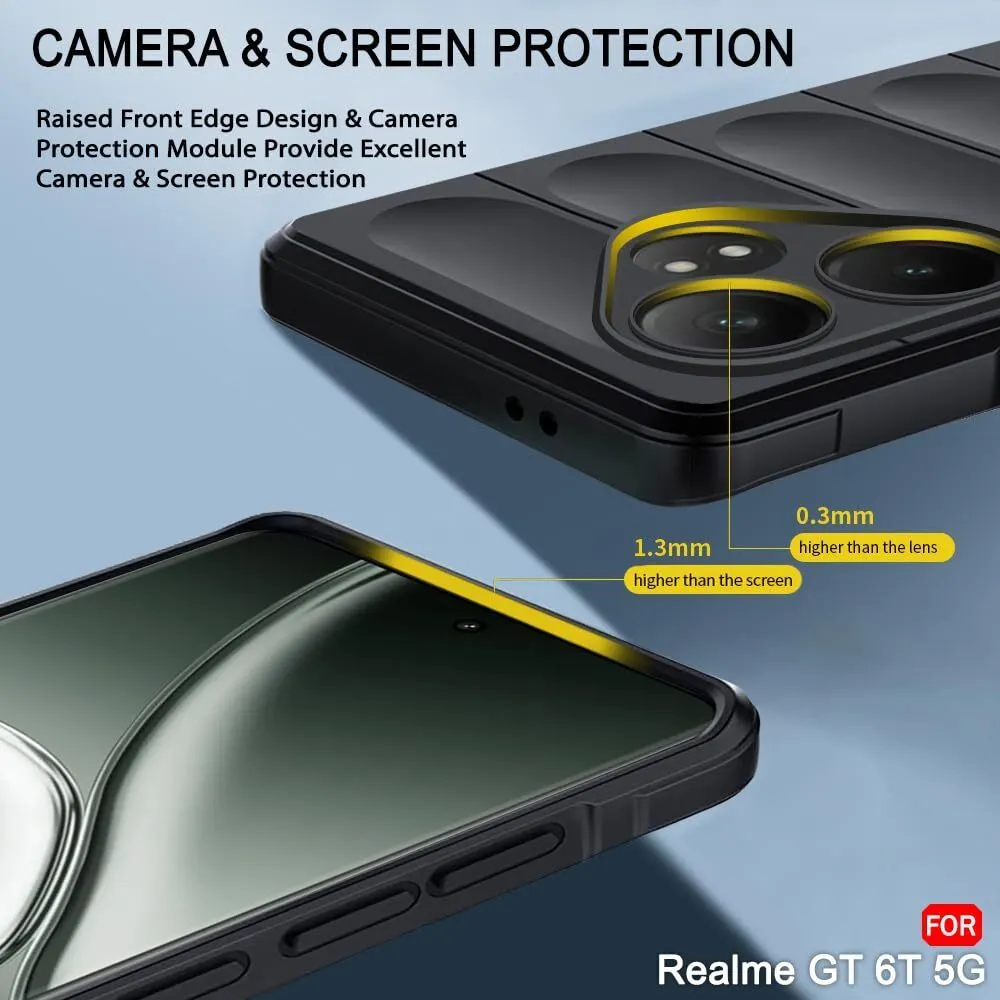 Micvir Back Cover for Realme GT 6T 5G (Black, 3D Case, Silicon, Pack of: 1) — image 2 of 5