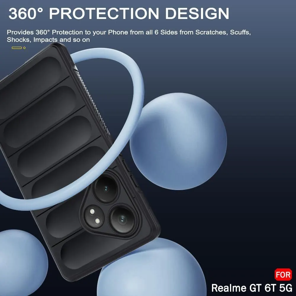 Micvir Back Cover for Realme GT 6T 5G (Black, 3D Case, Silicon, Pack of: 1) — image 3 of 5