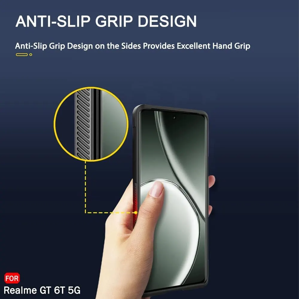 Micvir Back Cover for Realme GT 6T 5G (Black, 3D Case, Silicon, Pack of: 1) — image 5 of 5