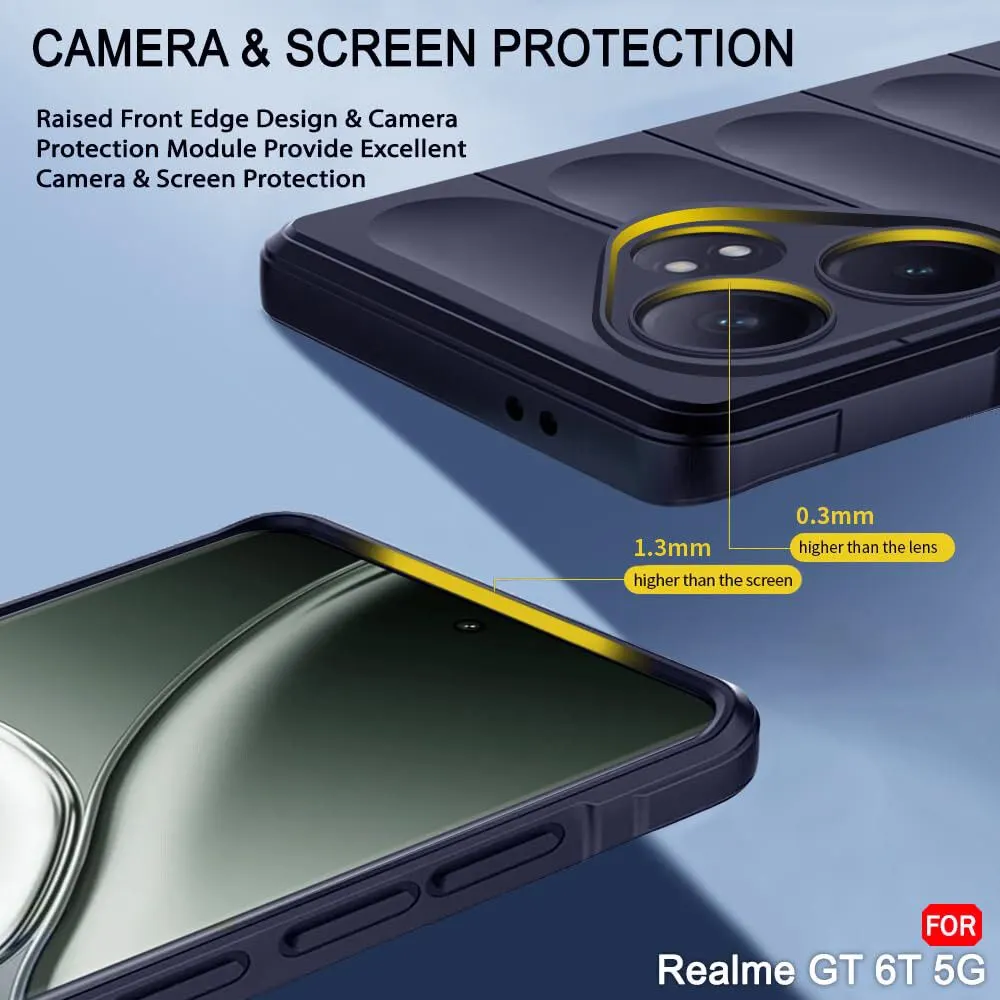 Micvir Back Cover for Realme GT 6T 5G (Blue, 3D Case, Silicon, Pack of: 1) — image 3 of 5