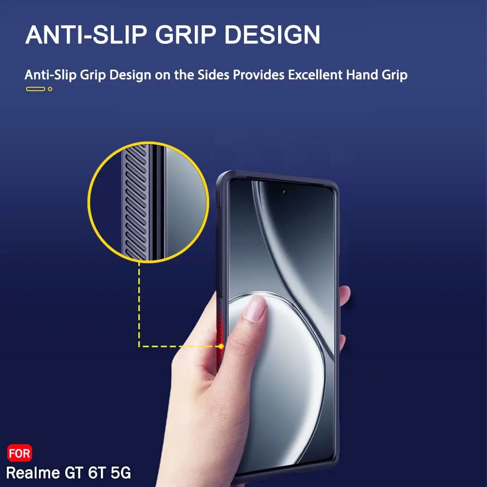 Micvir Back Cover for Realme GT 6T 5G (Blue, 3D Case, Silicon, Pack of: 1) — image 5 of 5
