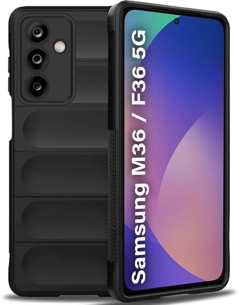 Micvir Back Cover for Samsung Galaxy F36 5G (Black, 3D Case, Silicon, Pack of: 1)