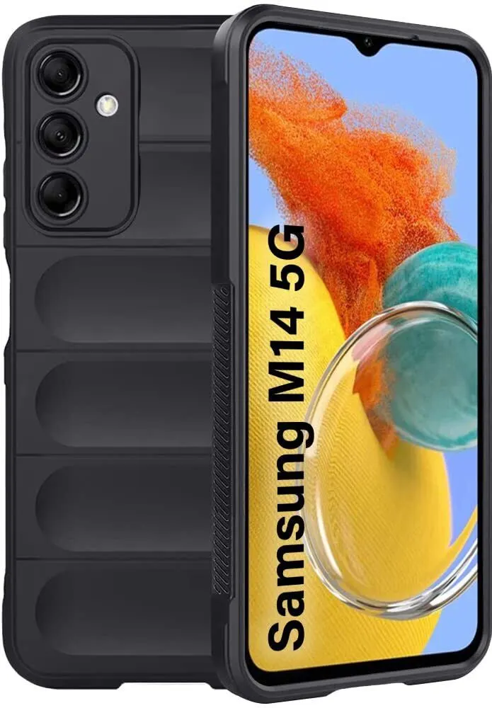 Micvir Back Cover for Samsung Galaxy M14 5G (Black, 3D Case, Silicon, Pack of: 1)