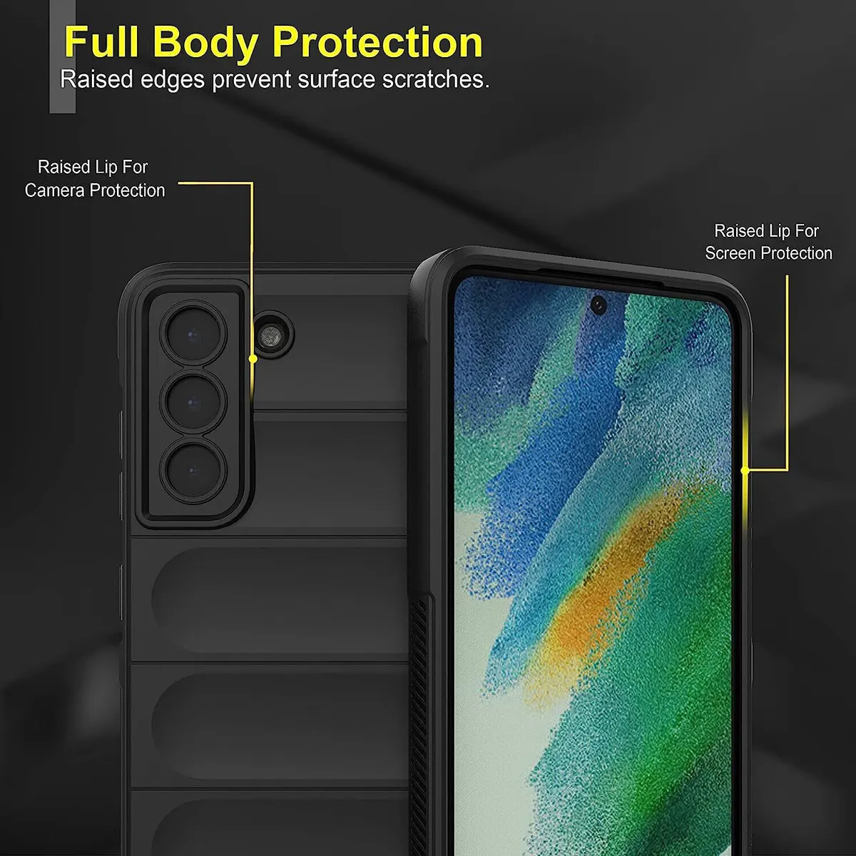 Micvir Back Cover for Samsung Galaxy S21 FE 5G (Black, 3D Case, Silicon, Pack of: 1) — image 2 of 5