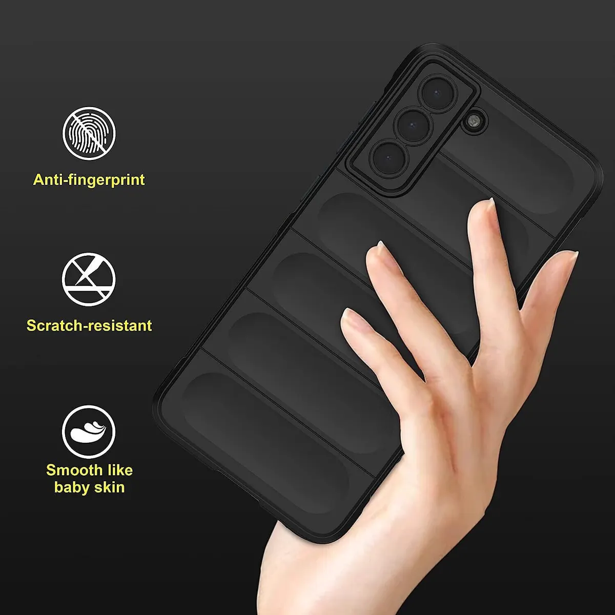 Micvir Back Cover for Samsung Galaxy S21 FE 5G (Black, 3D Case, Silicon, Pack of: 1) — image 3 of 5