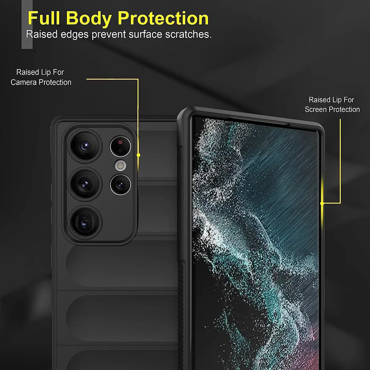 Micvir Back Cover for Samsung Galaxy S23 Ultra 5G (Black, 3D Case, Silicon, Pack of: 1) — image 2 of 5