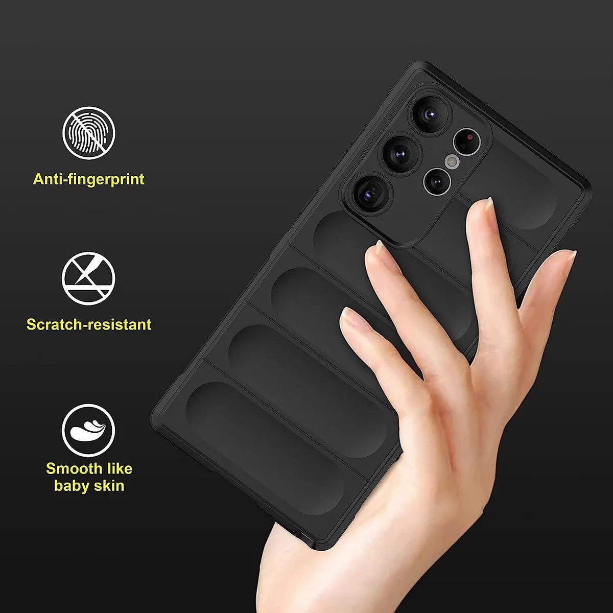 Micvir Back Cover for Samsung Galaxy S23 Ultra 5G (Black, 3D Case, Silicon, Pack of: 1) — image 3 of 5