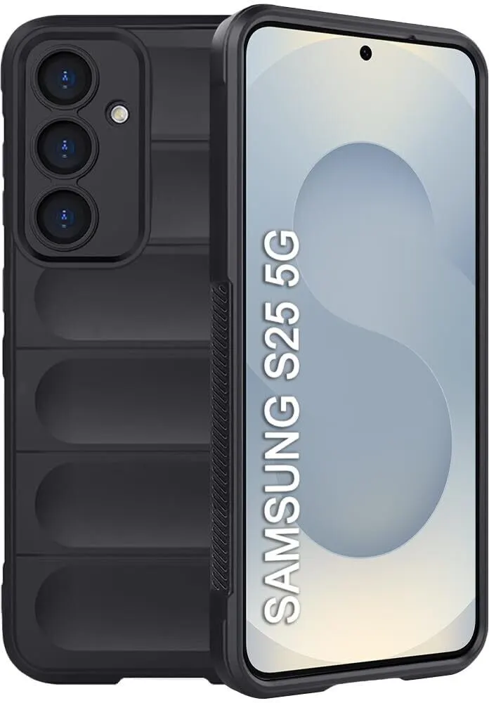 Micvir Back Cover for Samsung Galaxy S25 5G (Black, 3D Case, Silicon, Pack of: 1)