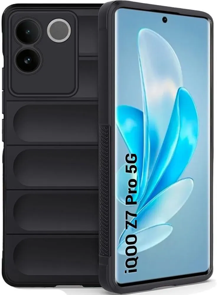 Micvir Back Cover for Vivo T2 Pro 5G (Black, Silicon, Pack of: 1)