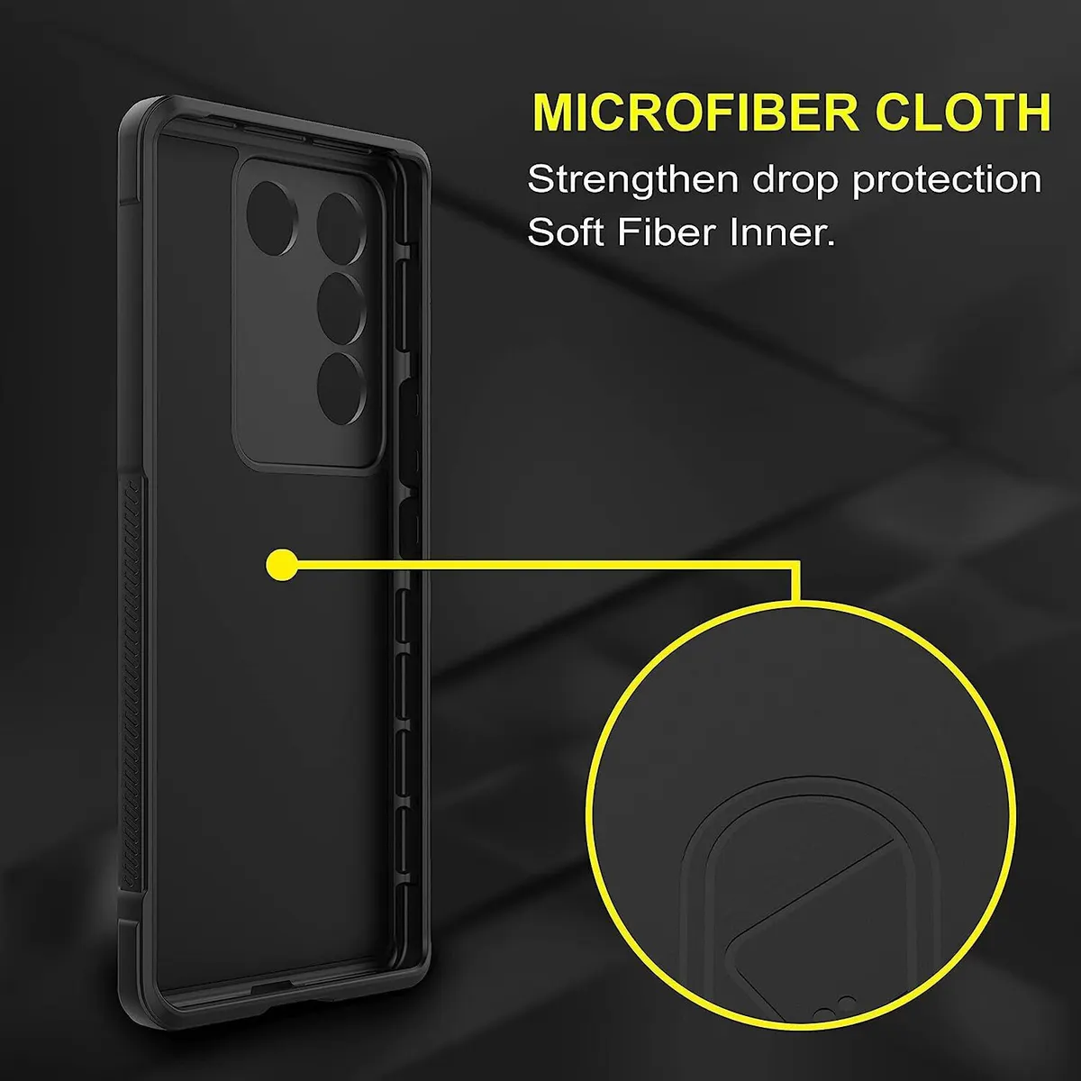 Micvir Back Cover for Vivo V27 (Black, 3D Case, Silicon, Pack of: 1) — image 5 of 5