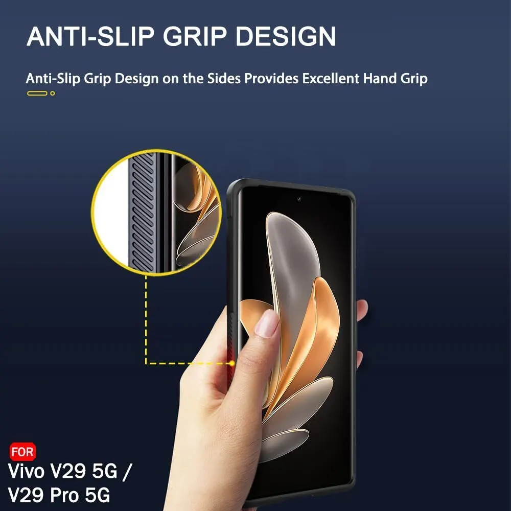 Micvir Back Cover for vivo V29 5G (Black, 3D Case, Silicon, Pack of: 1) — image 4 of 5