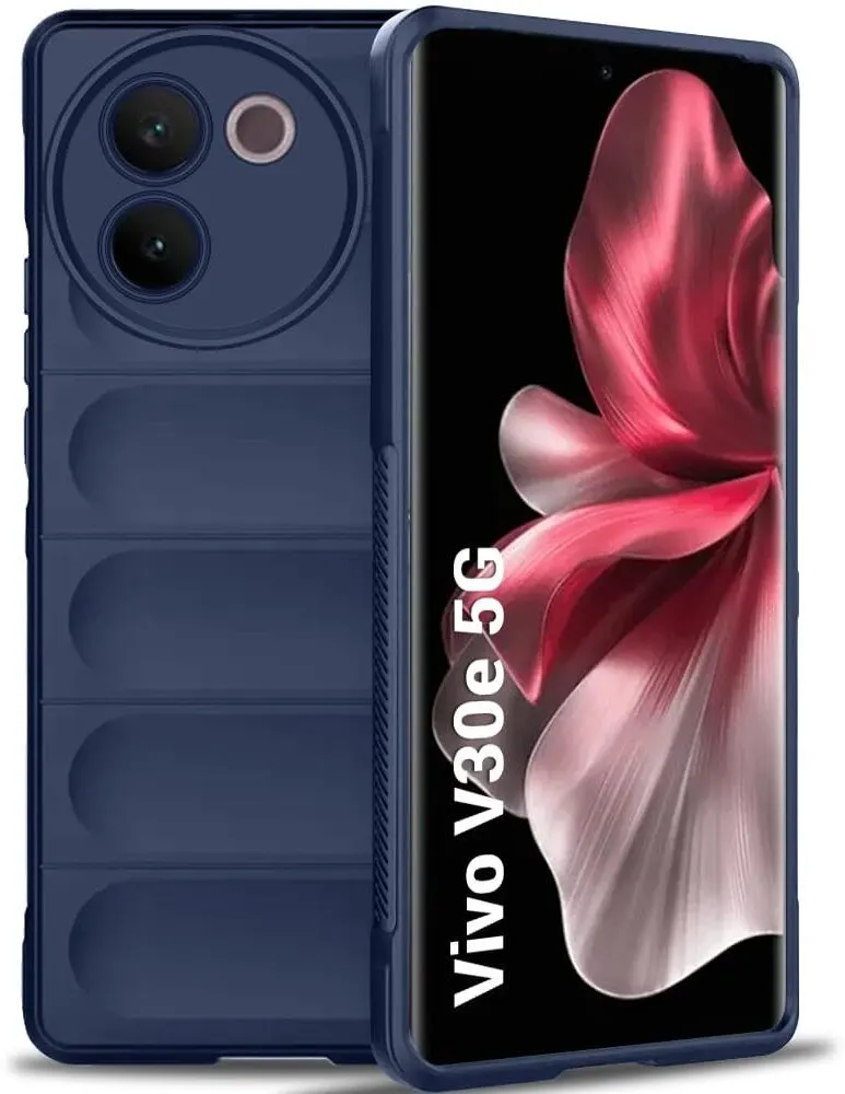 Micvir Back Cover for Vivo V30e 5G (Blue, Silicon, Pack of: 1)