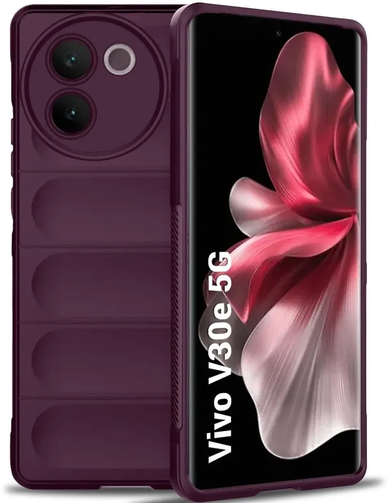 Micvir Back Cover for Vivo V30e 5G (Maroon, Silicon, Pack of: 1)